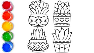 How to draw easy plants | easy drawing step by step for kids