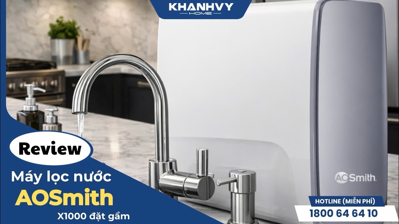 Máy lọc nước AOSmith X1000 đặt gầm