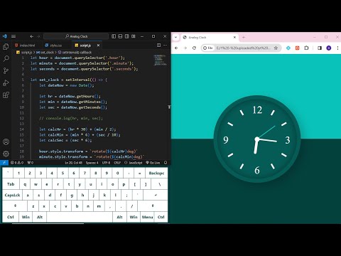 Asmr Programming Creating Analog Clock With Html Css And Javascript Javascript Projects