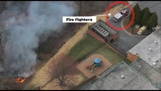 MCPD Drone Assists Firefighters in Extinguishing Woods Fire Behind Elementary School