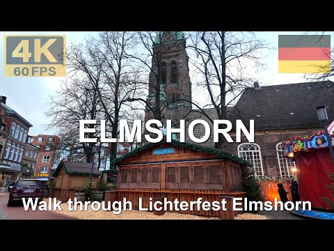 ELMSHORN, Germany 🇩🇪 in 4K | 2025 | Lichtermarkt Walk through Central Elmshorn