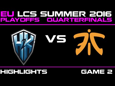 H2K vs FNC Game 2 highlights EU LCS 2016 Summer Playoffs Quarterfinals H2K vs Fnatic