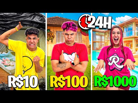 PASSANDO A NOITE NO QUARTO DE R$1, R$100 e R$1000 REAIS *aguentamos?