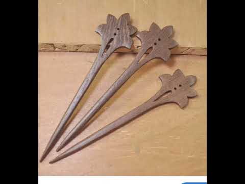 Wooden Hair Pin, 12 Pieces