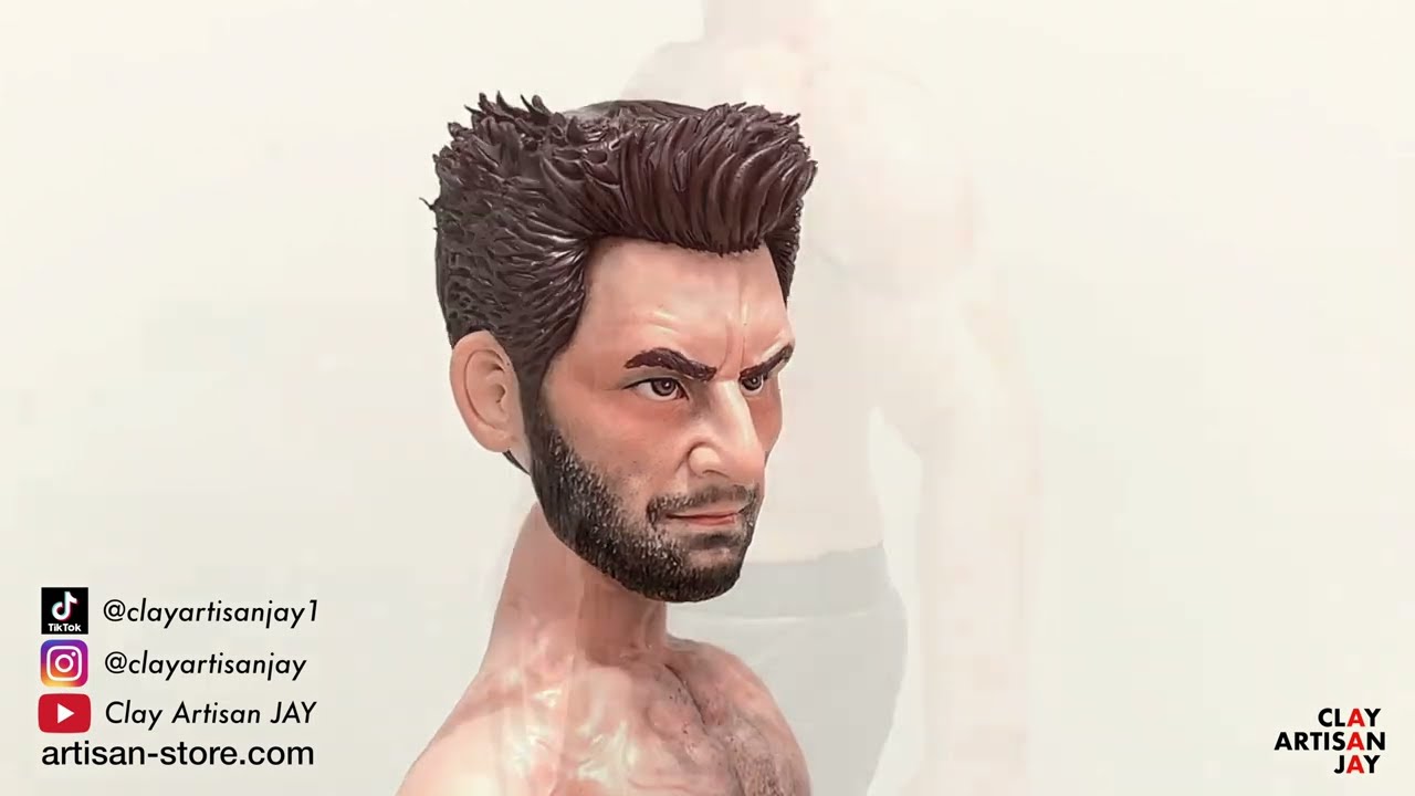 Polymer clay sculpture wolverine full figure by clay artisan jay Videos