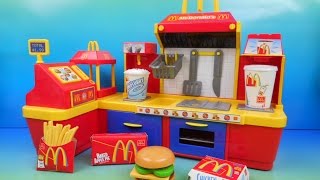 McDONALD'S ELECTRONIC FAST FOOD CENTER 18 PIECE KID'S PLAY SET VIDEO TOY REVIEW