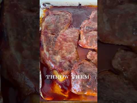 🥩 Baked Pork Steaks 🥩 Oh yes they’re THAT easy! #summerrecipes #porksteaks #easydinner