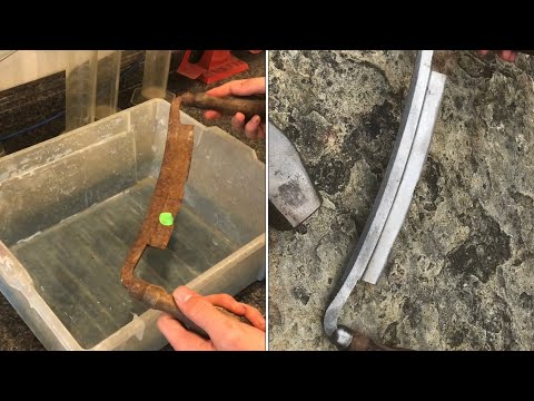 RESTORING a rusty draw knife “the easy way” (vinegar)