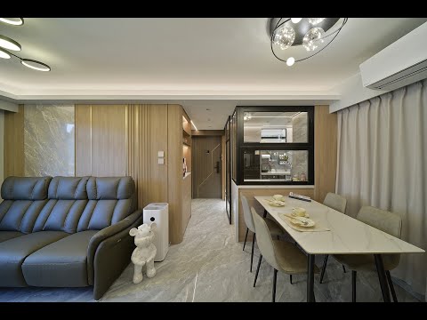 30年舊屋大翻新 I 大埔私人屋苑 I 輕奢風 I 玄關大搞作 廚房門兩用