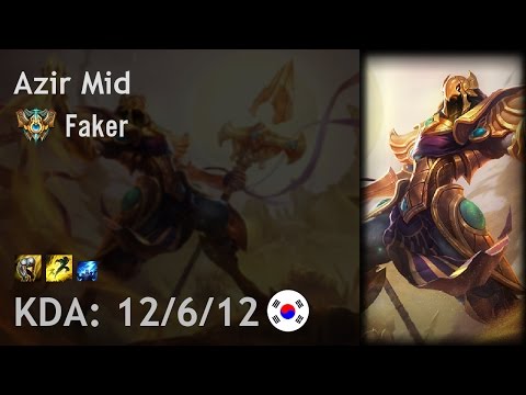 Azir Mid vs Syndra - Faker - KR Challenger Patch 6.24