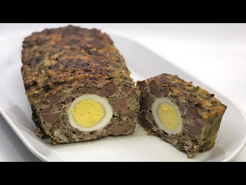 Romanian Chicken terrine with egg central - a traditional Easter dish, but good for all year round