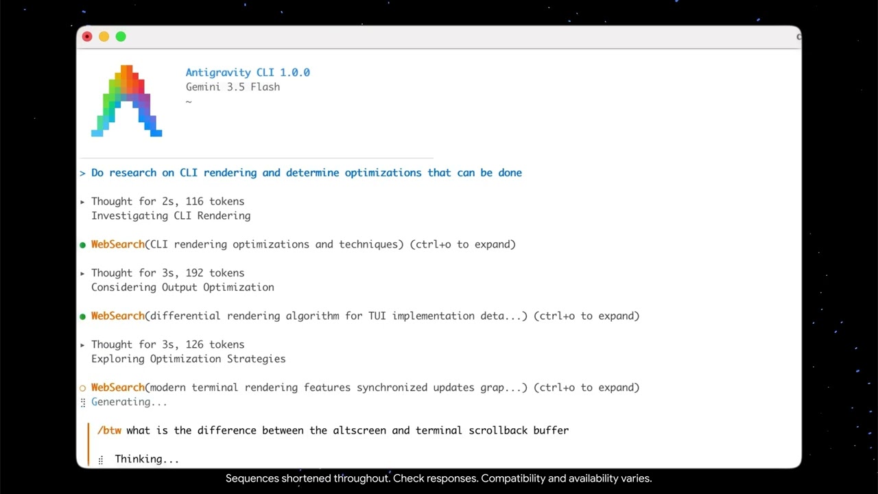 The Antigravity CLI in action.
