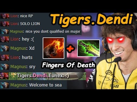 Tigers Dendi - [Lion] MID Finger of Death Combo  Welcome To SEA  When Dendi TrashTalk | Dota 2 7.21