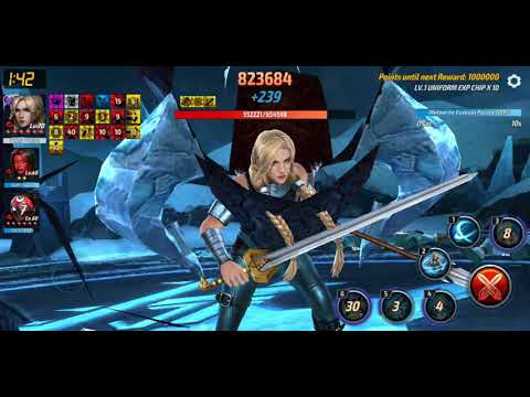 How much can a valk with obelisk do in abx combat female | Marvel future fight