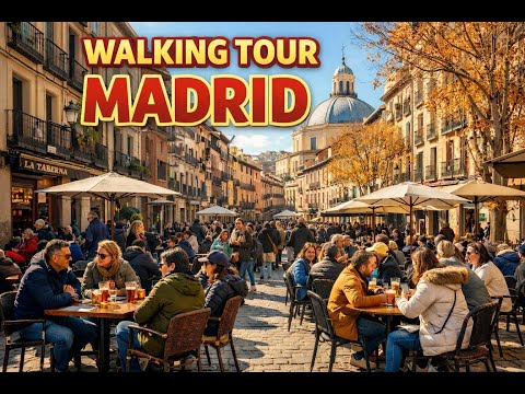 WALKING BY MADRID SPAIN | TOUR IN 4K OLD TOWN LA LATINA IN SPAIN