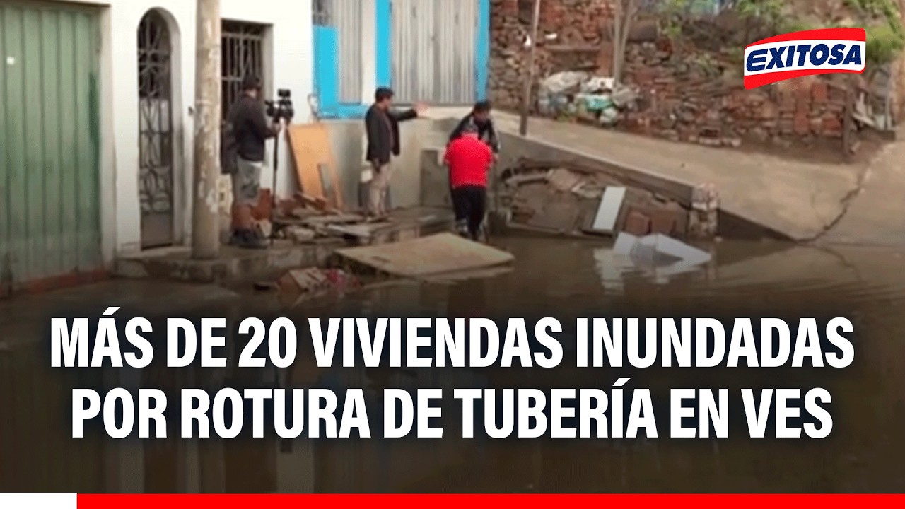 🔴🔵 VES: Más de 20 viviendas inundadas por rotura de tubería y lluvia