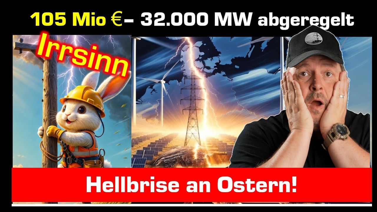 105 Mio € Hellbrise Ostersonntag - 32.000 MW abgeregelt - Irrsinn