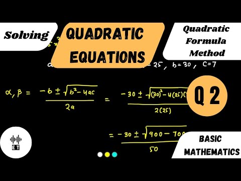 Solving Quadratic Equations Quadratic Formula Method Questions 10