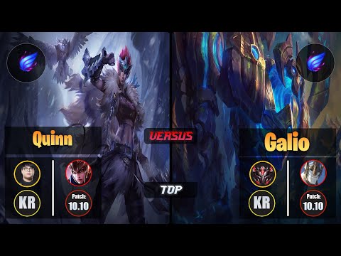CuVee QUINN (Top) [Phase Rush] VS GALIO - Grandmaster KR Patch 10.10