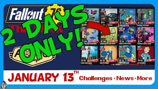 2 DAYS ONLY Atomic Shop Sale!  Plus challenges, news 1-13-26 | Fallout 76
