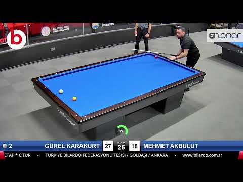 GÜREL KARAKURT & MEHMET AKBULUT Bilardo Maçı - 2022 ERKEKLER 1.ETAP-6.TUR