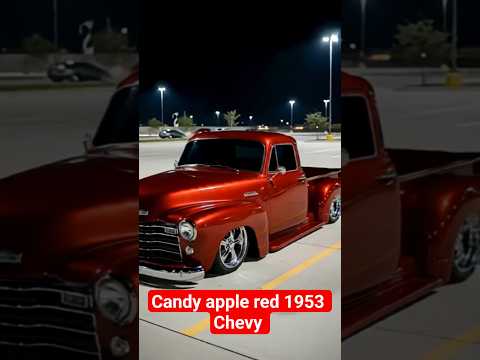 1953 Chevy pickup struck candy apple red