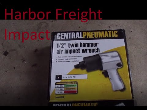 Harbor Freight 1/2" Twin Hammer Air Impact Wrench 69916, 94803, 69576 Open box and first test