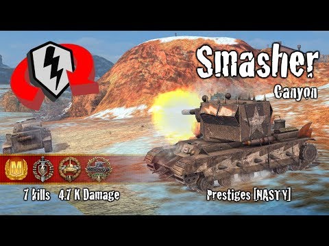 WoT Blitz Smasher - 7 kills 4.7k Damage Replay