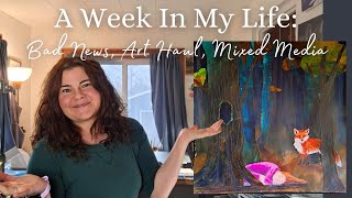 Small Art Haul, Healing With Watercolor After Bad News, Mixed Media Collage.