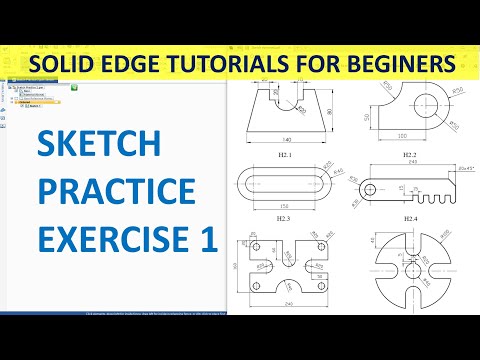 Solid Edge Tutorials #7 | Sketching | Sketch Practice Exercises 1