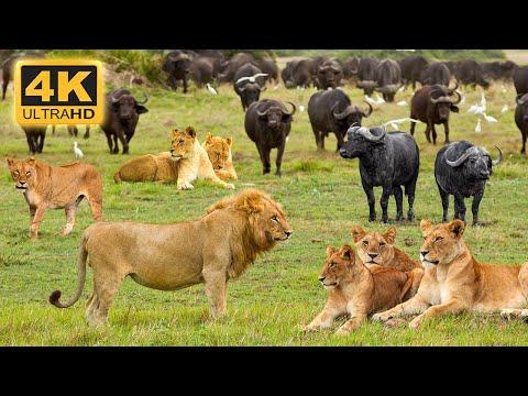 4K African Wildlife: Ngorongoro National Park, Tanzania Scenic Wildlife Film With Calming Music