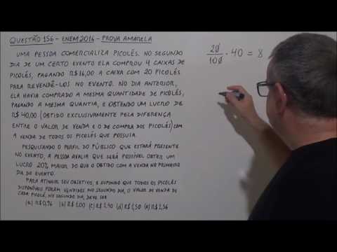 QUESTÃO 156 ENEM 2016 Porcentagem