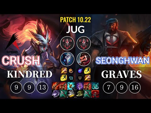 ASP Crush Kindred vs SeongHwan Graves Jungle - KR Patch 10.22