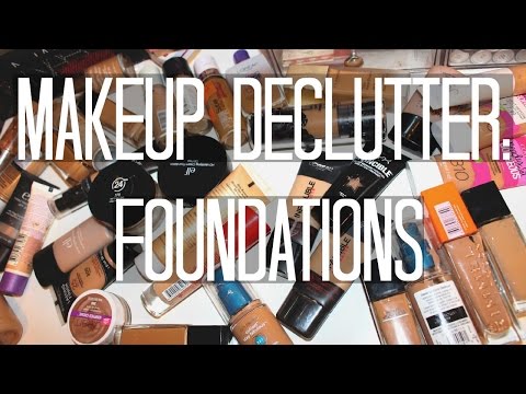 Makeup Declutter: Foundations! | samantha jane Video