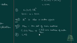 Basic examples of Vector Space