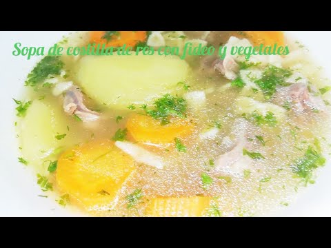 SOPA DE COSTILLAS DE RES CON FIDEOS   🇪🇨Delicias de Fatima