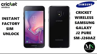 Instantly Factory SIM / Network Unlock Cricket Samsung Galaxy J2 Pure SM-J260AZ!