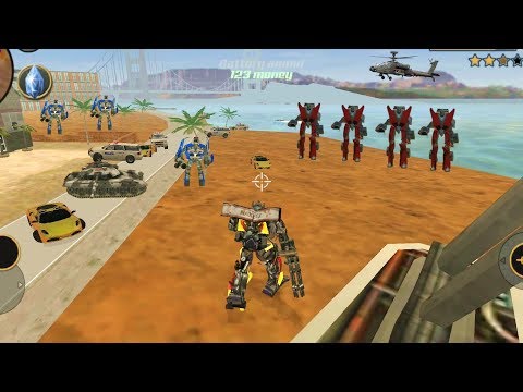 Vegas Crime Simulator (Transformer Fighter Robot Car with Machine Guns) Tanks Help - Gameplay HD