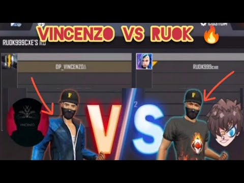 Ruok ff vs Vincenzo |1v1 clash squad legend room match🔥🔥😱#ruokff#vincenzo#freefire