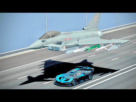 Bugatti Bolide vs Eurofighter Typhoon Jet - Drag Race 20 KM