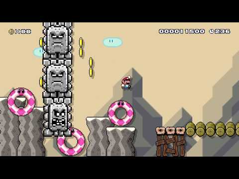 Super Mario Maker 2 🔧 Side Thwomp Sprint Romp 🔧 by Waynie