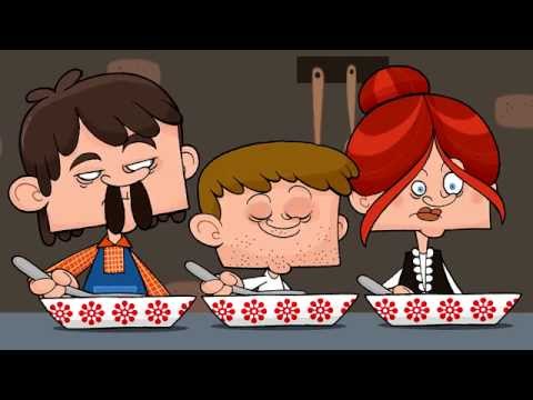 Paraszt család ebédel