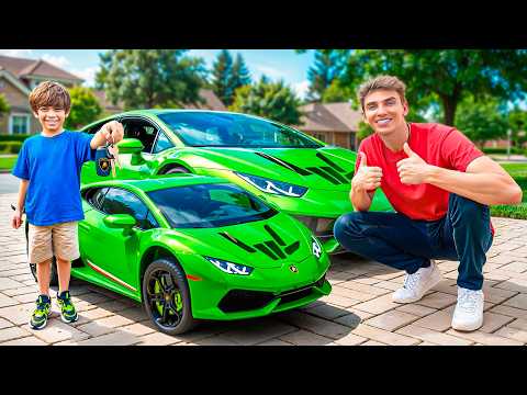 I Surprised 5 Year Old With Mini Twin Lamborghini!