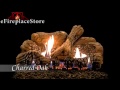 Empire 18" Charred Oak Ceramic Fiber Ventless Propane Gas Log Set and Manual Slope Glaze Burner