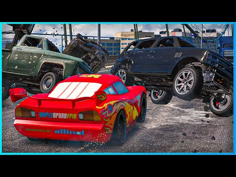 *CRAZY* Cars Lightning McQueen Crashes Ep.16 – GTA 5