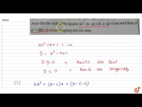 Prove that the roots of the equation `bx^2+(b-c)x+(b-c-a)=0` are real if those of `ax^2+2bx+2b=...