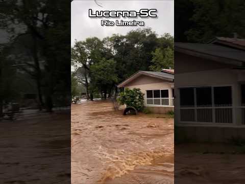 ENCHENTE EM LUZERNA-SC #luzerna #enchente #riolimeira #chuvas #granizo #cheias #destruicao