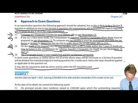 Approach to Exam Questions – IHT – ACCA Taxation (TX-UK) lectures