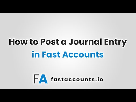 How to Post a Journal Entry