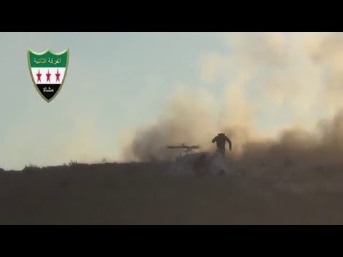 استهداف الفرقة الثانية مشاة بمدفع بي 9 مواقع تنظيم الدولة الإسلامية في منطقة القلمون الشرقي في ريف دمشق ضمن معركة "رعد 1"